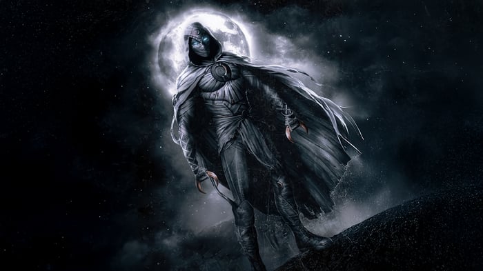 Moon Knight Standing in Front of the Moon