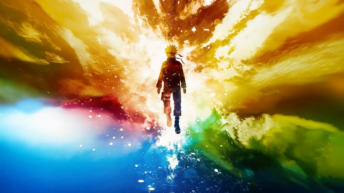 Naruto Uzumaki Ascends Amidst Colorful Energy