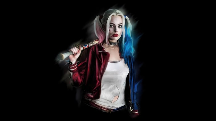 Harley Quinn holding a baseball bat