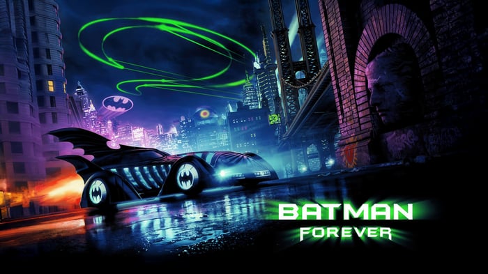 Batman Forever Batmobile in Gotham City