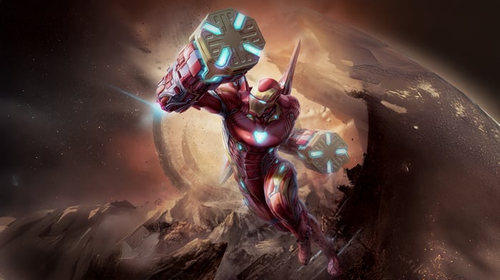 Iron Man in Space with Giant Fists