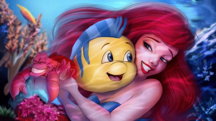 Ariel and Flounder from The Little Mermaid