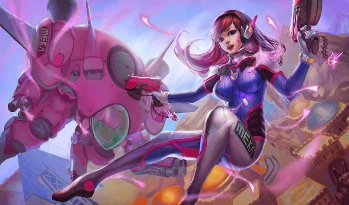 D.Va in her MEKA suit with guns