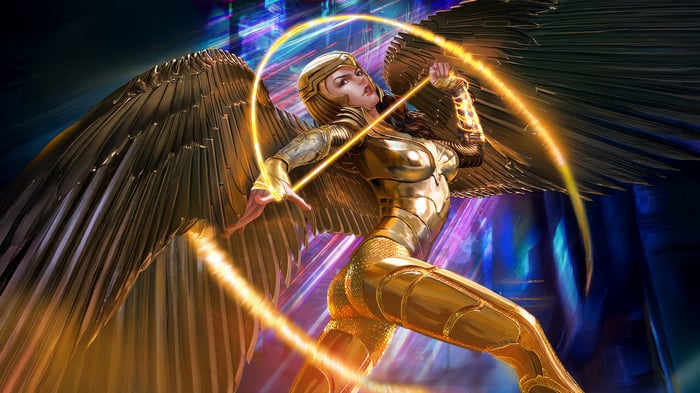 Wonder Woman with Golden Wings and Lasso