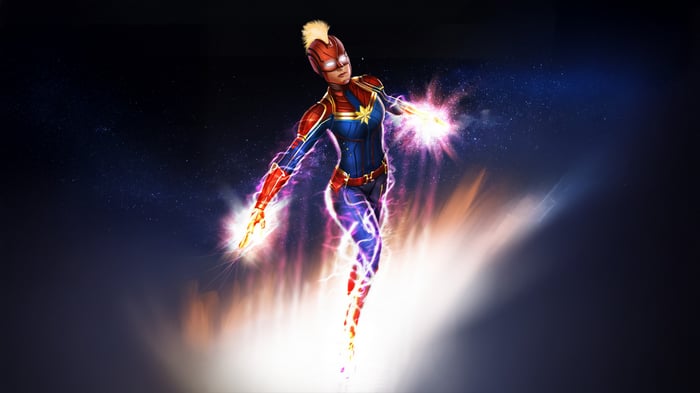 Captain Marvel in Starforce Suit with Energy Powers