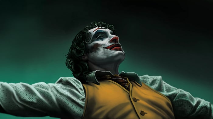 Joker with arms outstretched