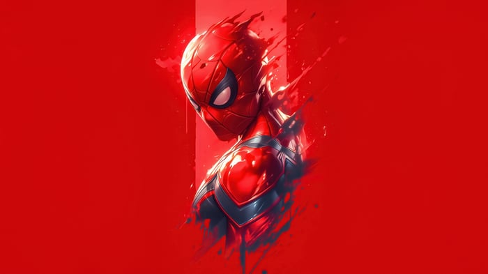 Spiderman in a dynamic red suit