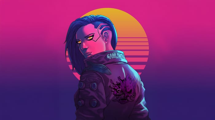 V from Cyberpunk 2077 with Samurai jacket