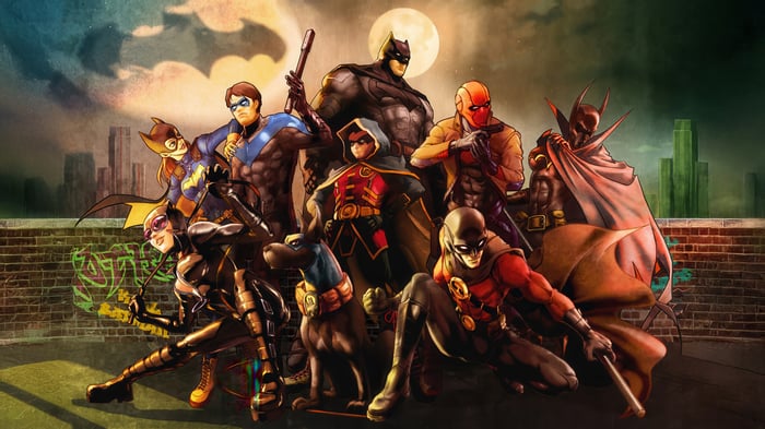 The Bat Family and Ace the Bat-Hound