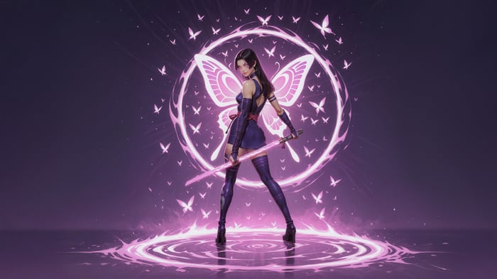Psylocke with Butterfly Wings and Katana