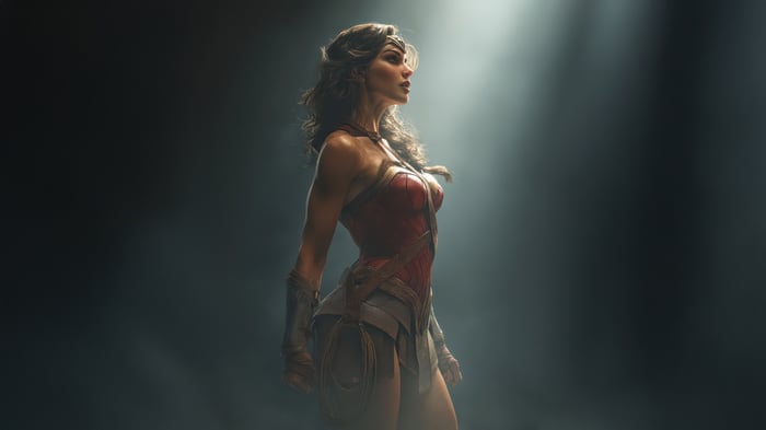 Wonder Woman in a spotlight