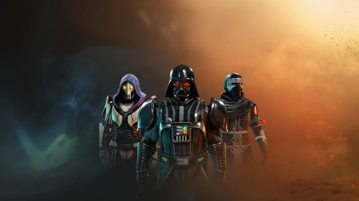 Darth Vader, Kylo Ren, and a Guardian