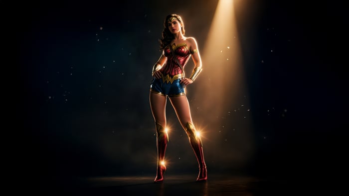 Wonder Woman in a spotlight