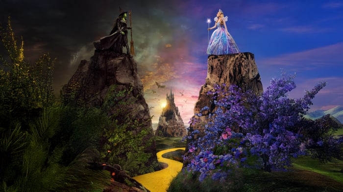 Wicked Witch and Glinda on Cliffs