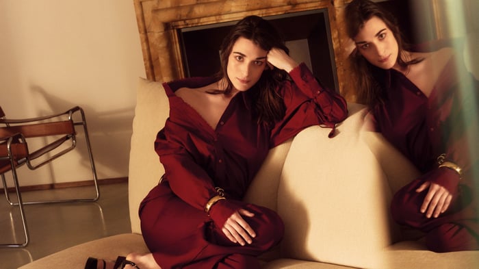 Pilar Fogliati on a couch