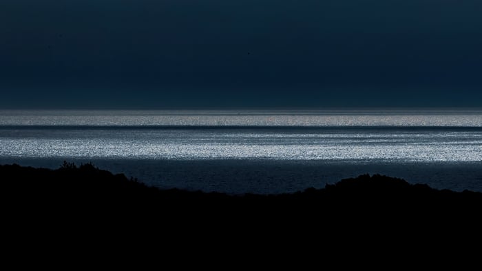 Sunlight on the Mediterranean Sea from South of France