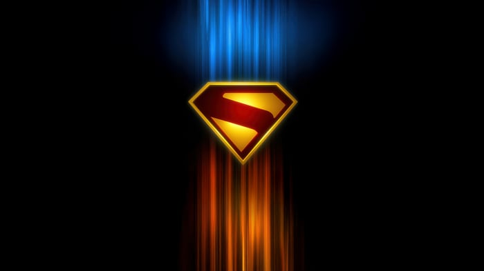 Superman Logo with Blue and Orange Streaks