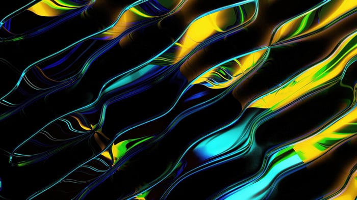 Chromatic Neon Waves Abstract Art