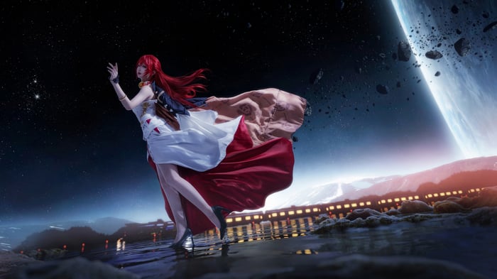 Himeko Honkai Star Rail Cosplay in Space