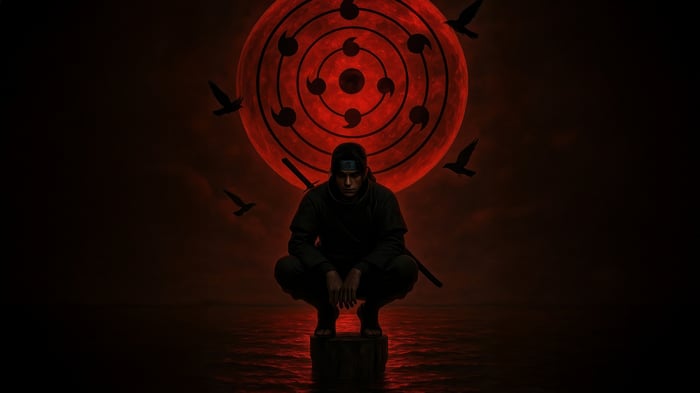 Itachi Uchiha with Sharingan Moon