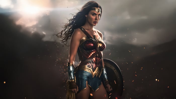 Wonder Woman stands ready for battle