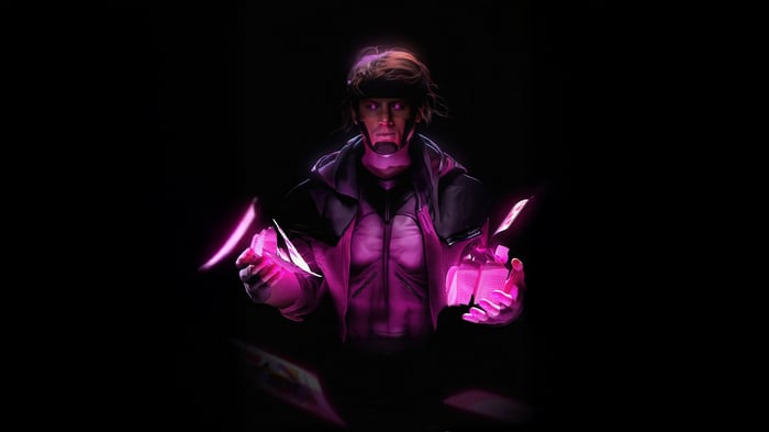 Channing Tatum as MCU Gambit with glowing cards