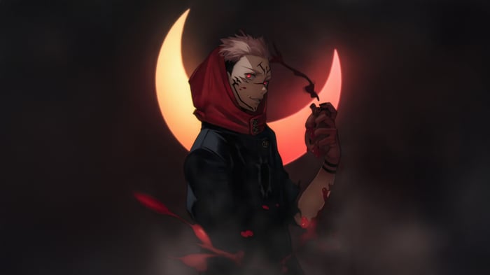 Ryomen Sukuna holding a heart