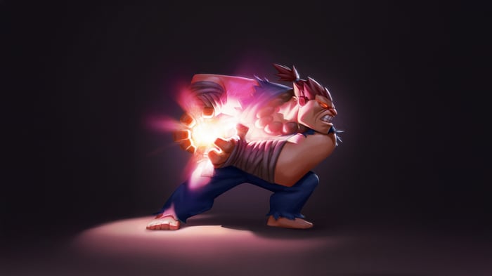 Chibi Akuma from Street Fighter charging energy