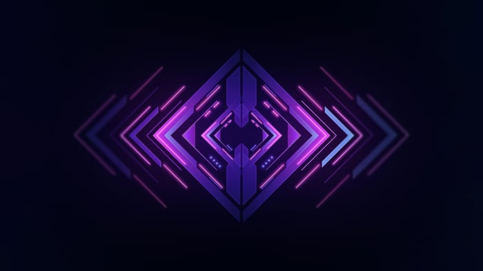 Abstract Geometric Design with Neon Lights