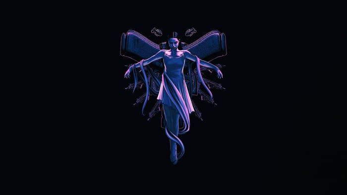 Ballerina with guns and grenades