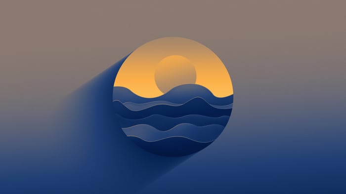 Abstract Dreamscape with Ocean Waves and Sun