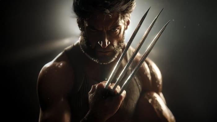 Wolverine with his claws extended