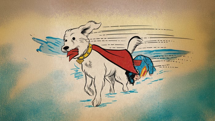 Krypto the Superdog saving Superman