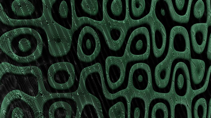 Green abstract texture with organic shapes