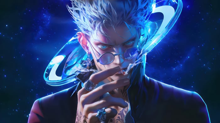 Gojo Satoru from Jujutsu Kaisen smoking