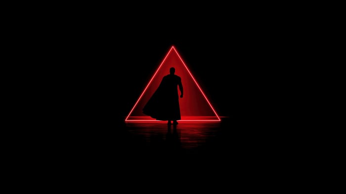 Superman Silhouette Inside Red Triangle