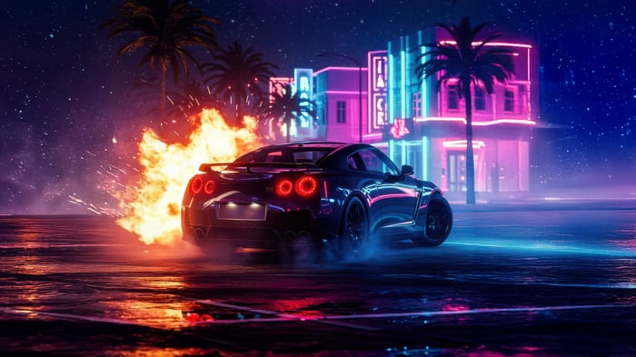 Midnight Run GTR Edition Car on Fire
