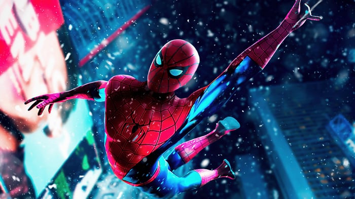 Spider-Man in a Snowy City