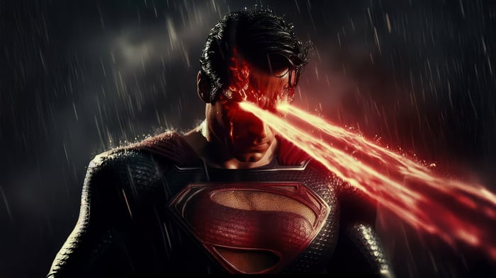 Superman Unleashes Heat Vision in the Rain
