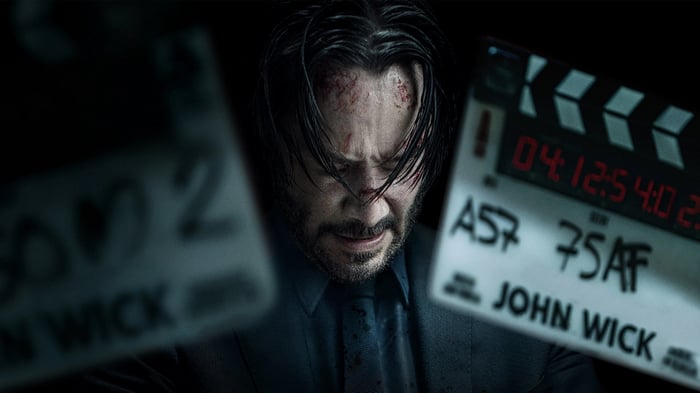 John Wick Movie Clapperboard with Keanu Reeves