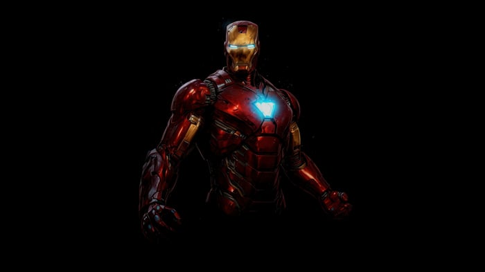 Iron Man in a red and gold suit