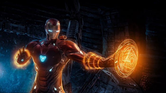 Iron Man with magical energy shields