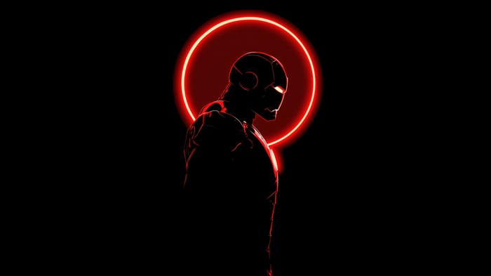 Marvel Iron Man with Red Neon Halo