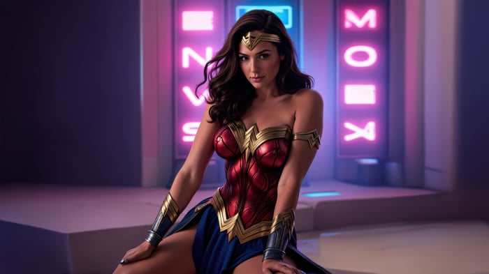 Wonder Woman in Neon Lights