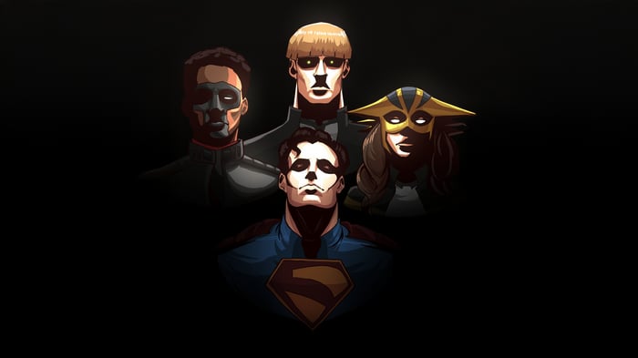 The Justice Gang in stylized art