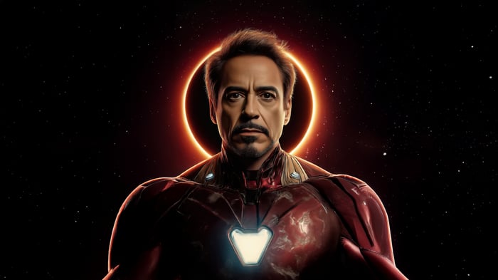 Iron Man with a Halo in Space