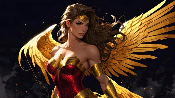 Wonder Woman with Golden Wings