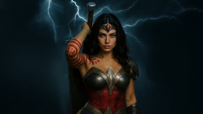 Wonder Woman with Sword and Lightning