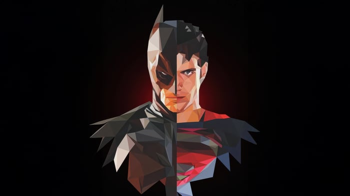 Batman and Superman Low Poly Art