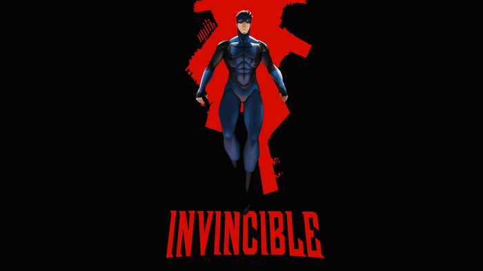 Invincible Character with Red Abstract Background